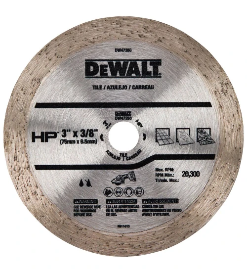 DISCO DIAMANTADO 3X3/8 (76X9,5MM) LISO DW47350 DEWALT