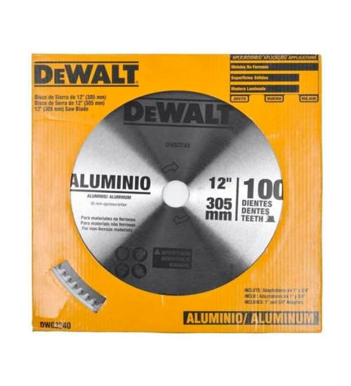 Disco de serra circular 12" 100 dentes alumínio - Dewalt DWA03240