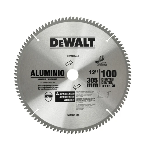 Disco de serra circular 12" 100 dentes alumínio - Dewalt DWA03240