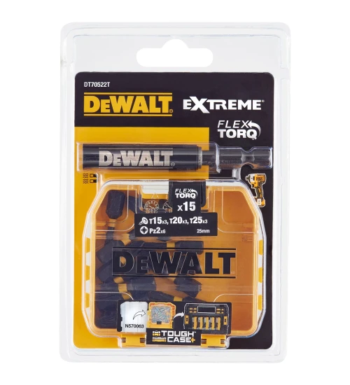 JOGO DE BITS FLEXTORQ EXTREME COM 16 PEÇAS DT70522T-QZ DEWALT