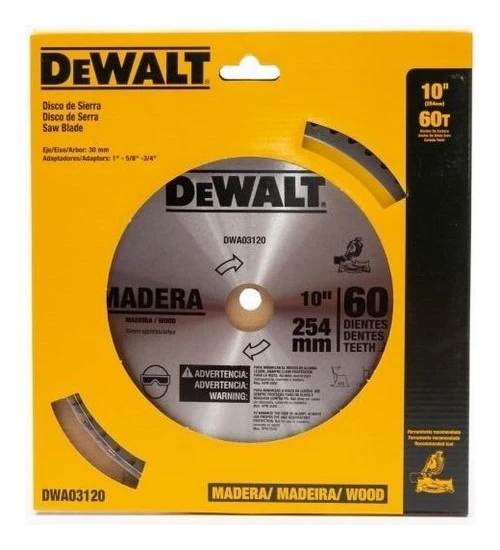 Disco de Serra para Madeira 10" 254 MM 60 Dentes  - Dewalt DWA03120