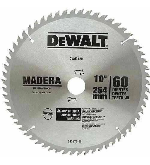 Disco de Serra para Madeira 10" 254 MM 60 Dentes  - Dewalt DWA03120