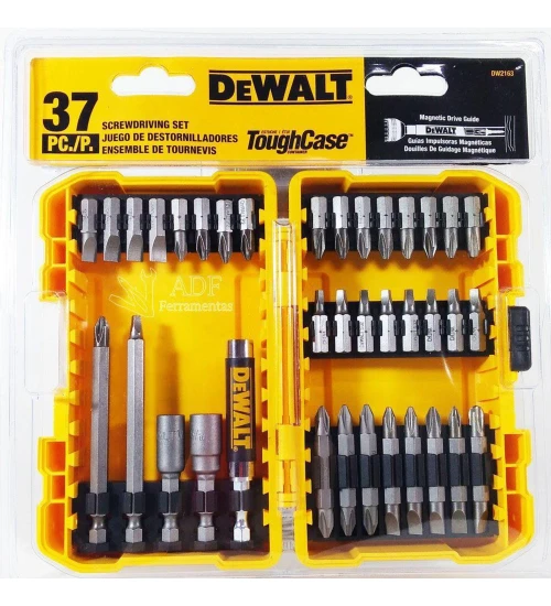 Jogo de 37 Peças Para Parafusadeira Com Estojo - DEWALT DW2163