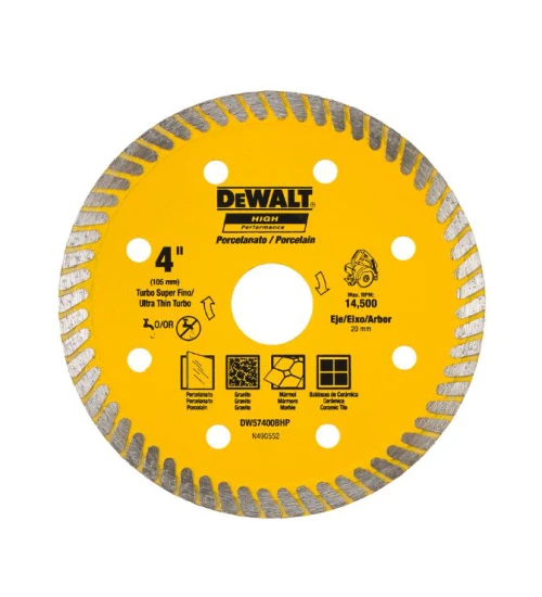  DISCO DIAMANTADO PORCELANATO 4" (105MM) - SERRA MÁRMORE - DEWALT DW57400BHP