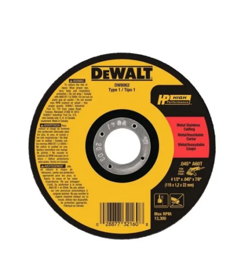 Disco de corte inox 4.1/2 - DEWALT DW8062