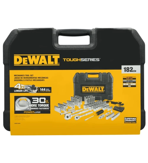 JOGO DE FERRAMENTAS MECÂNICAS 3/8” e 1/2" 182 PEÇAS DWMT45404 DEWALT