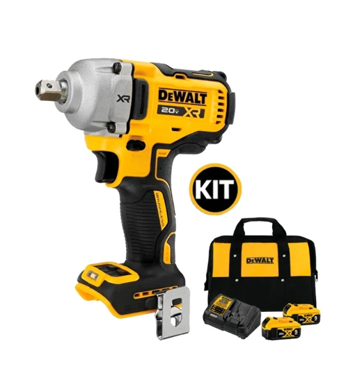 KIT CHAVE DE IMPACTO 1/2" 812 NM + KIT DE BATERIAS CARREGADOR E MALETA DEWALT