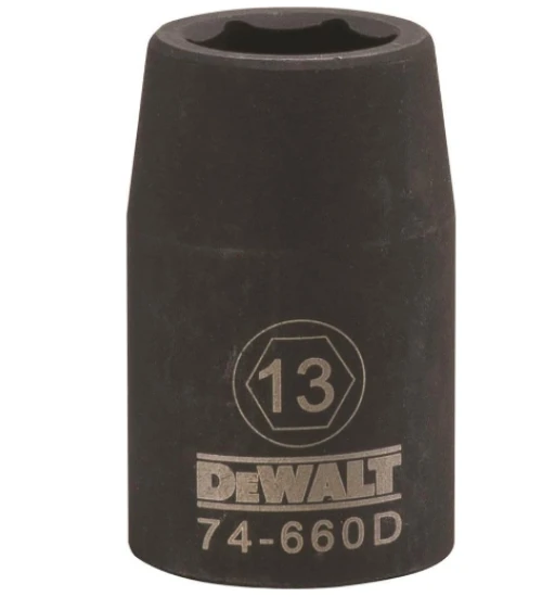 Soquete de Impacto 1/2" Curto 13mm DEWALT DWMT74660OSP