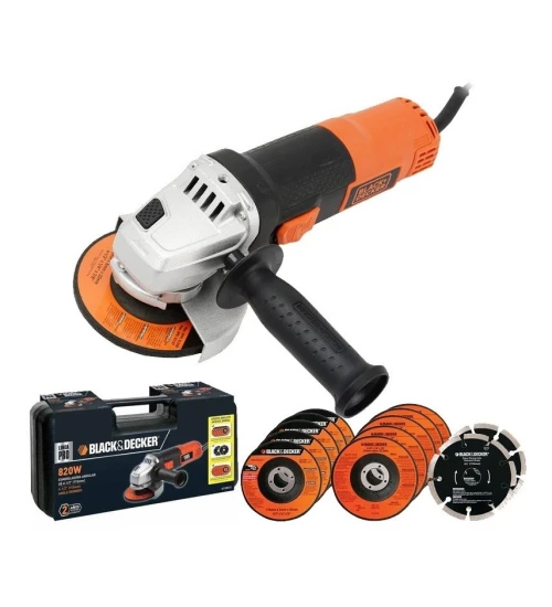 Esmerilhadeira Angular de 4.1/2 Pol. 820W C/ 12 DISCOS - BLACK DECKER G720K12B2