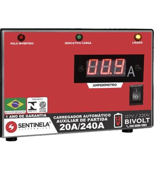 CARREGADOR DE BATERIA 20A/12V MOD.  - SENTINELA CA2012