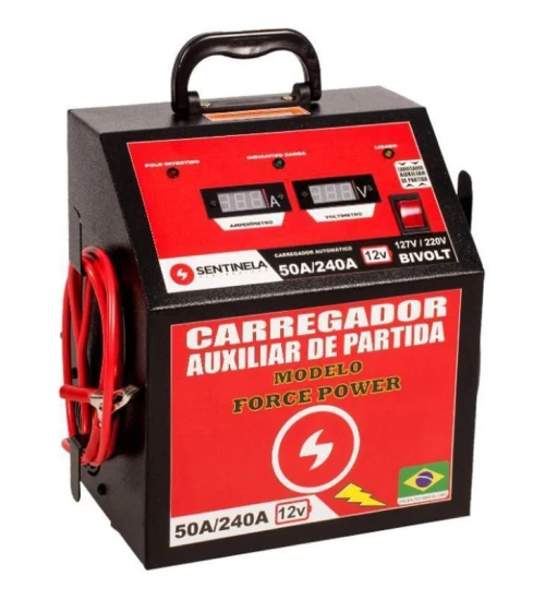 CARREGADOR DE BATERIA 50A c/auxiliar 12V - SENTINELA CAV5012