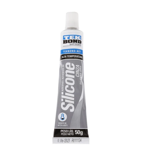 Silicone selante alta temperatura cinza 50g - Tek Bond