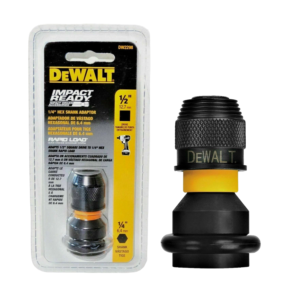 ADAPTADOR DE SOQUETE 1/2 PARA BITS 1/4 DE IMPACTO DW2298 DEWALT